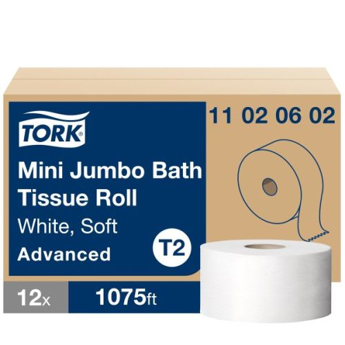 TORK ADVANCED SOFT MINI JUMBO BATH TISSUE ROLL FOR T2 DISPENSER 12/CS