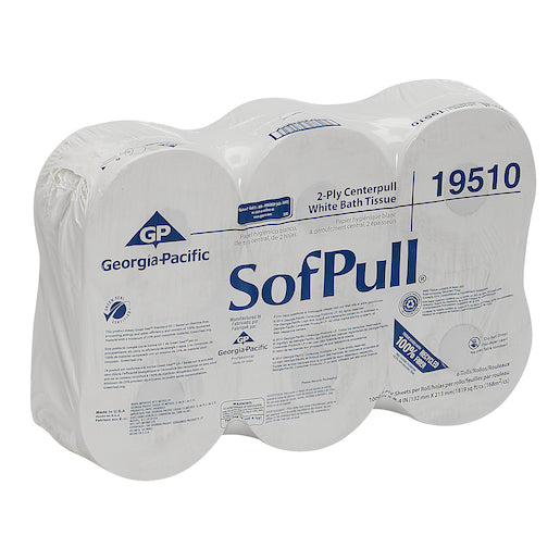 SOFPULL® CENTERPULL 2-PLY HIGH-CAPACITY TOILET PAPER BY GP PRO (GEORGIA-PACIFIC), WHITE, 6 ROLLS PER CASE