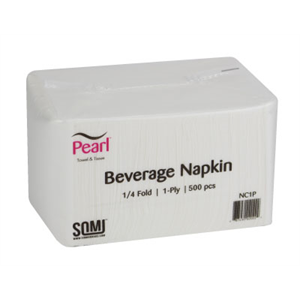 Napkin 1Ply Beverage White, 8x500 4000/case