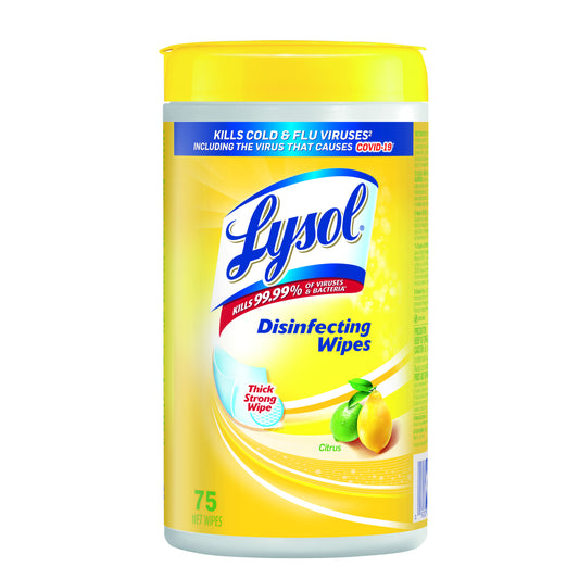 LYSOL DISINFECTING WIPES , CITRUS SCENT 75CT